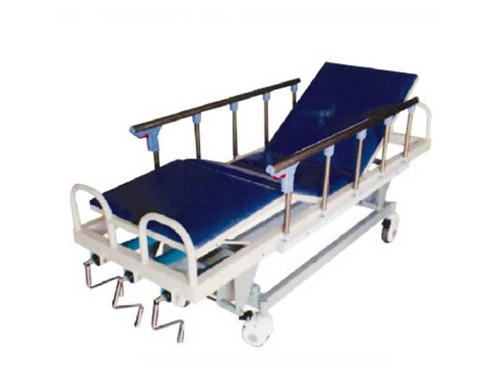 D40-不銹鋼三搖升降搶救床 ABS床板、翻轉護欄、三搖升降搶救床
